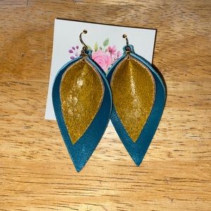 NWT handmade boutique leather earrings